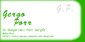 gergo porr business card